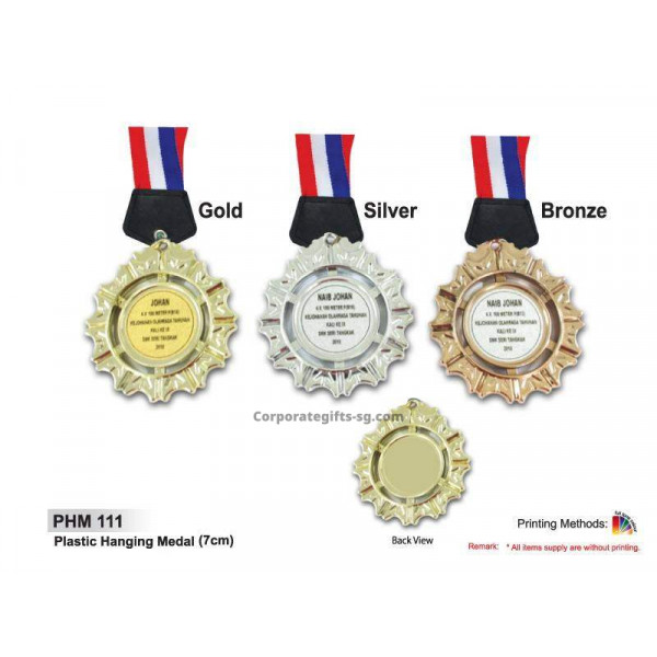 PHM 111 Plastic Hanging Medal 7cm